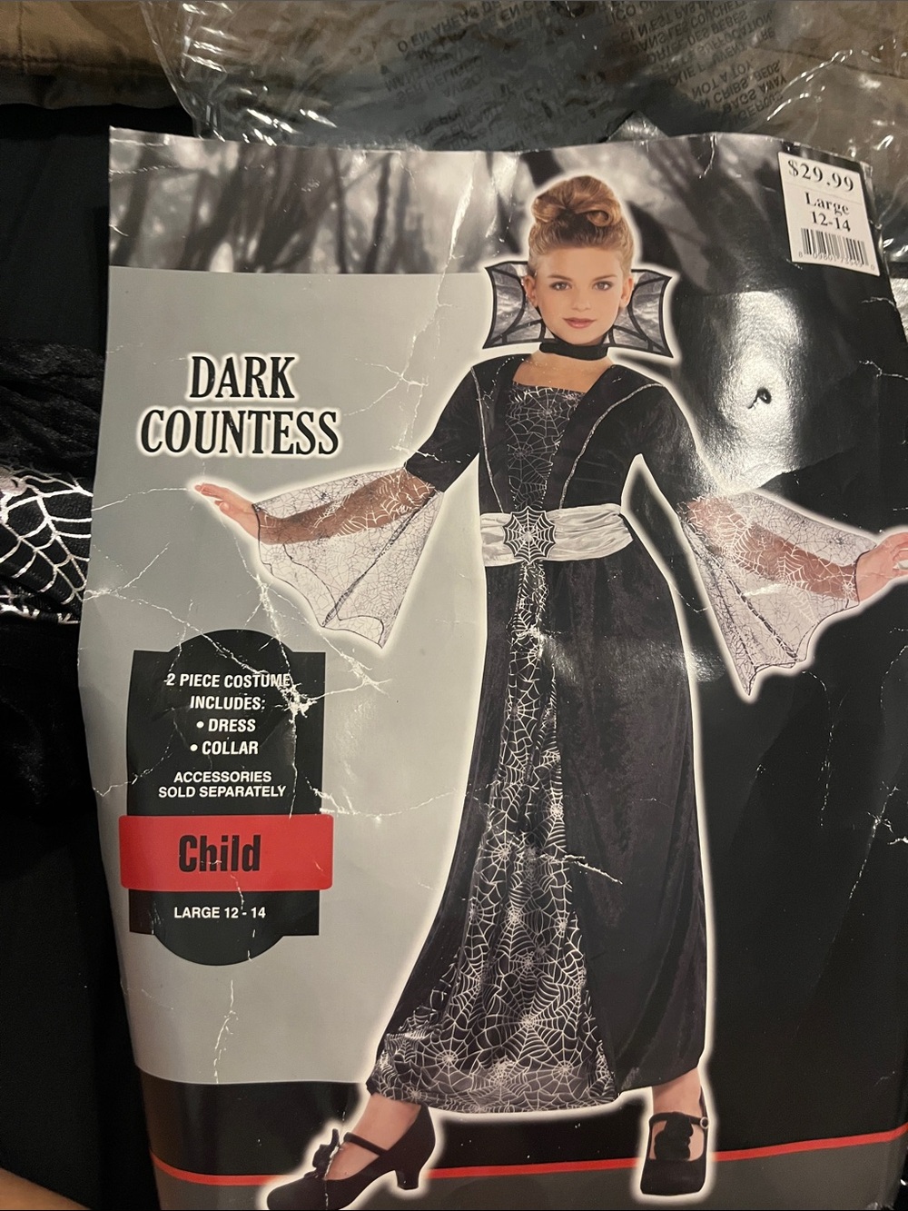 Dark Countess Child Costume - Black Spiderweb Dress